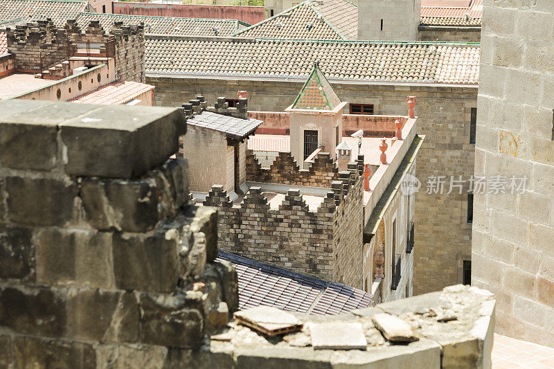 从大教堂屋顶俯瞰巴塞罗那