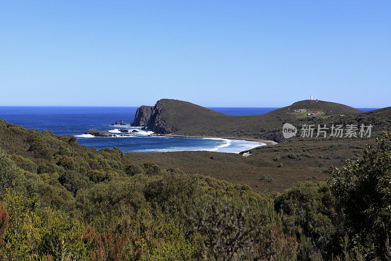 塔斯马尼亚岛偏远旅游布鲁尼岛灯塔海岸线