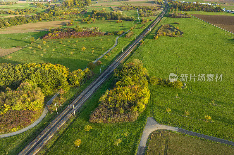 高速铁路轨道-鸟瞰图