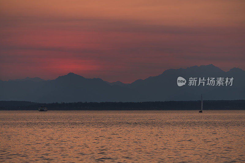 西雅图的日落