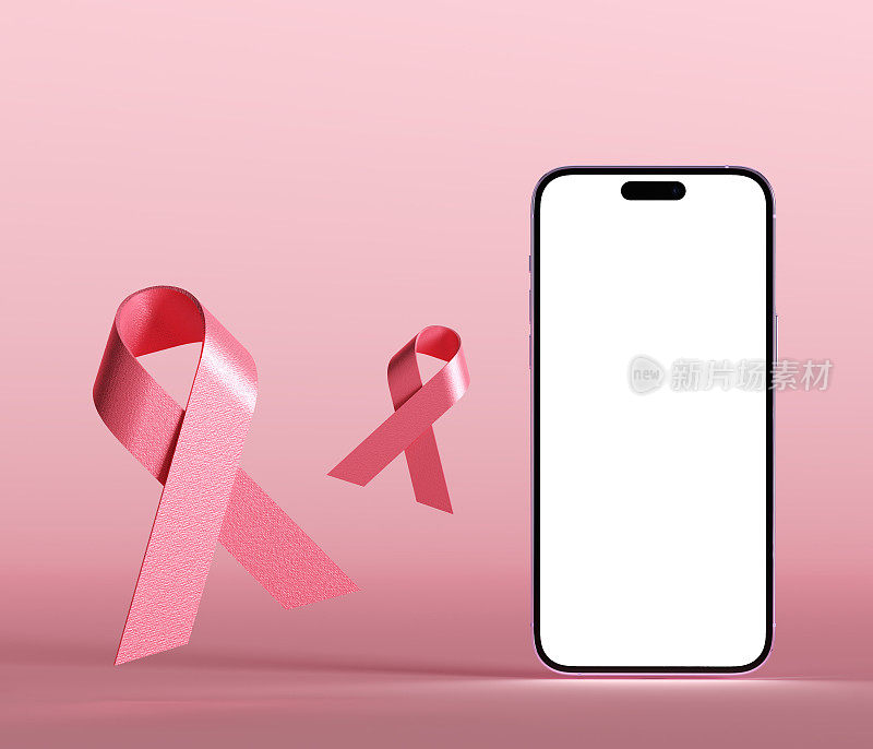 乳腺癌宣传月智能手机模型模板屏幕