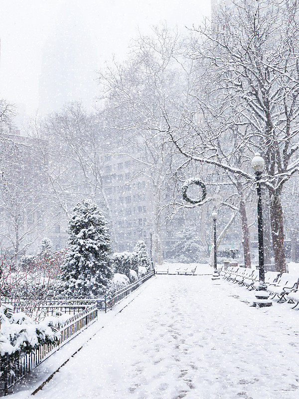 费城中心城市遭遇暴风雪。