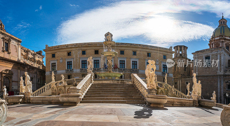 西西里岛巴勒莫比勒陀利亚广场上的耻辱喷泉