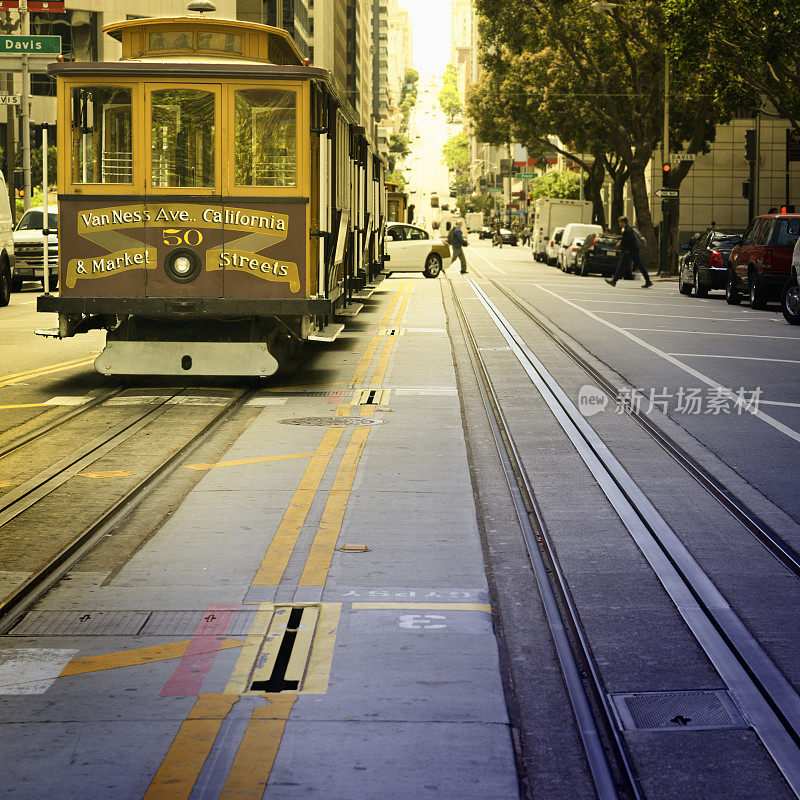 旧金山缆车。