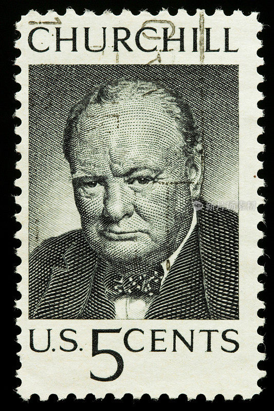 温斯顿·丘吉尔的老式邮票