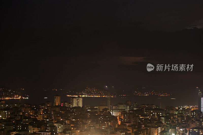 土耳其伊斯坦布尔附近的王子群岛夜景