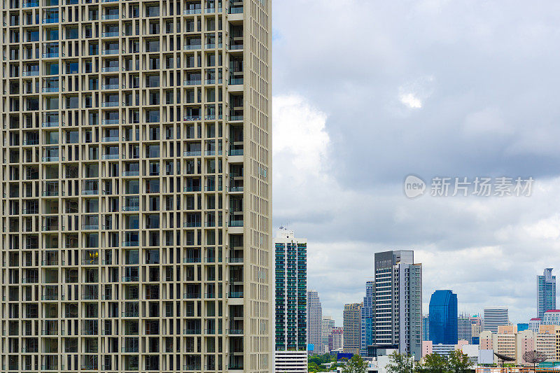 城市中现代豪华建筑鸟瞰图