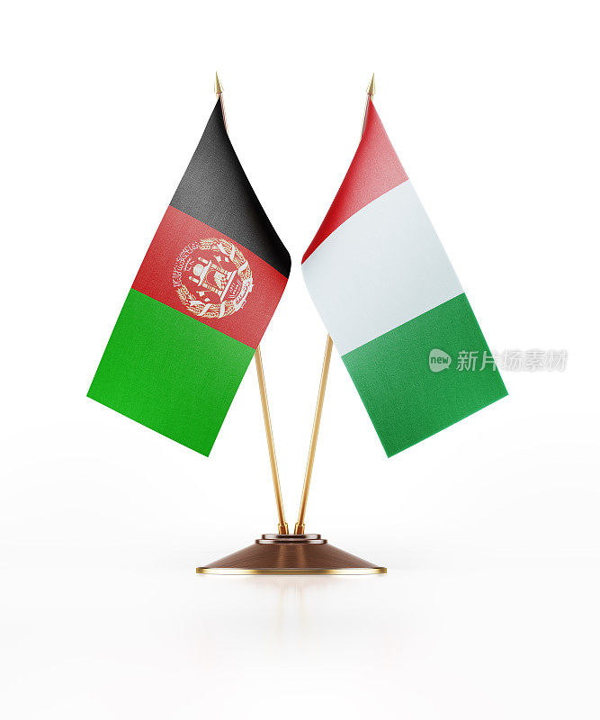 阿富汗和意大利的微型国旗