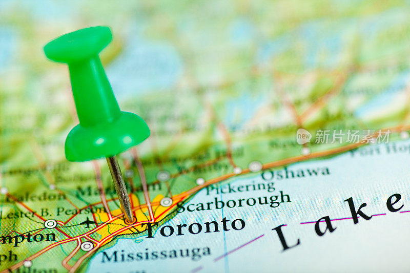 多伦多地图图钉，加拿大