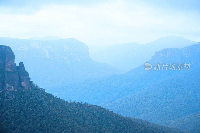 雨中的蓝山