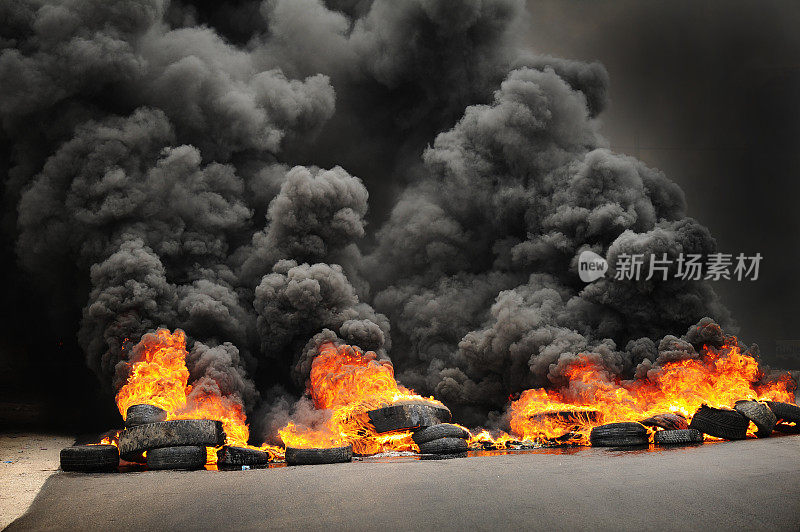 燃烧轮胎造成有毒污染
