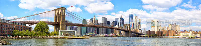 布鲁克林大桥和曼哈顿天际线