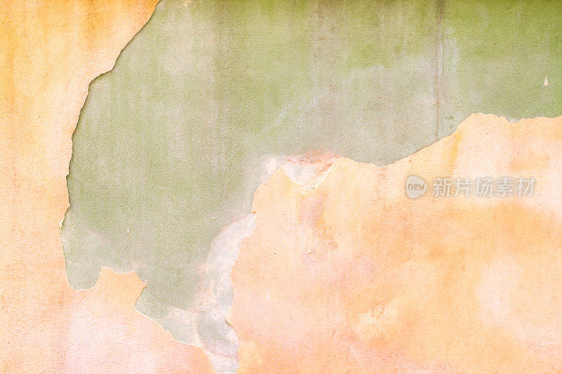 老西西里墙背景纹理:斑驳的橙色