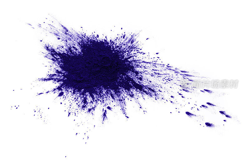 蓝色紫色打印机墨粉染色分离白色