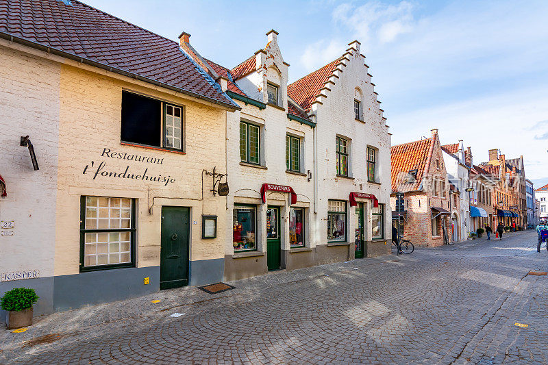 比利时古老布鲁日的中世纪街道