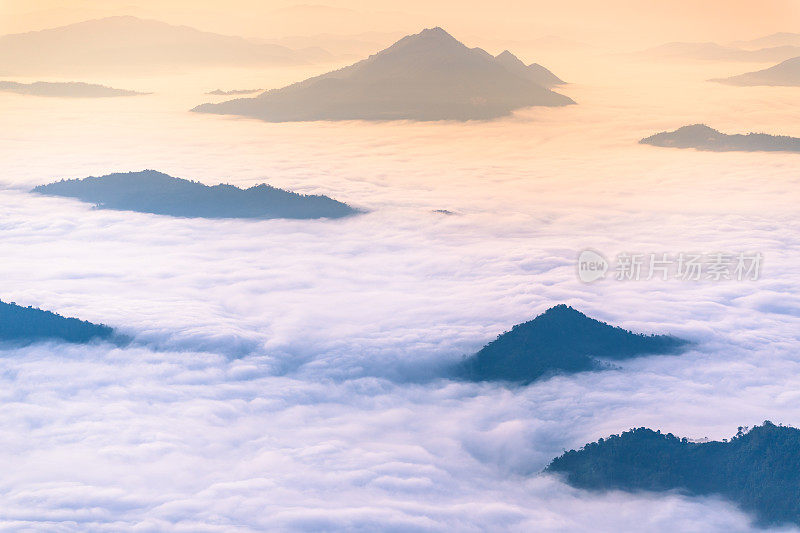 清莱和清迈自然景观，泰国北部日出美景