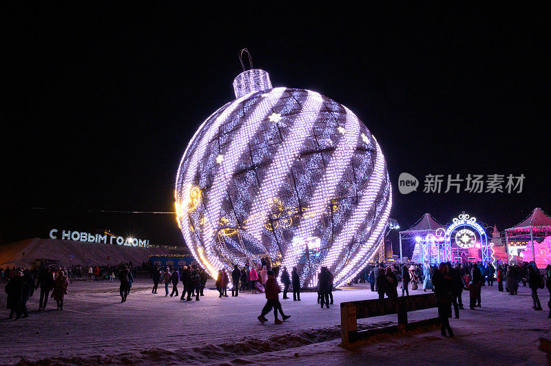 莫斯科胜利公园的新年和圣诞节装饰