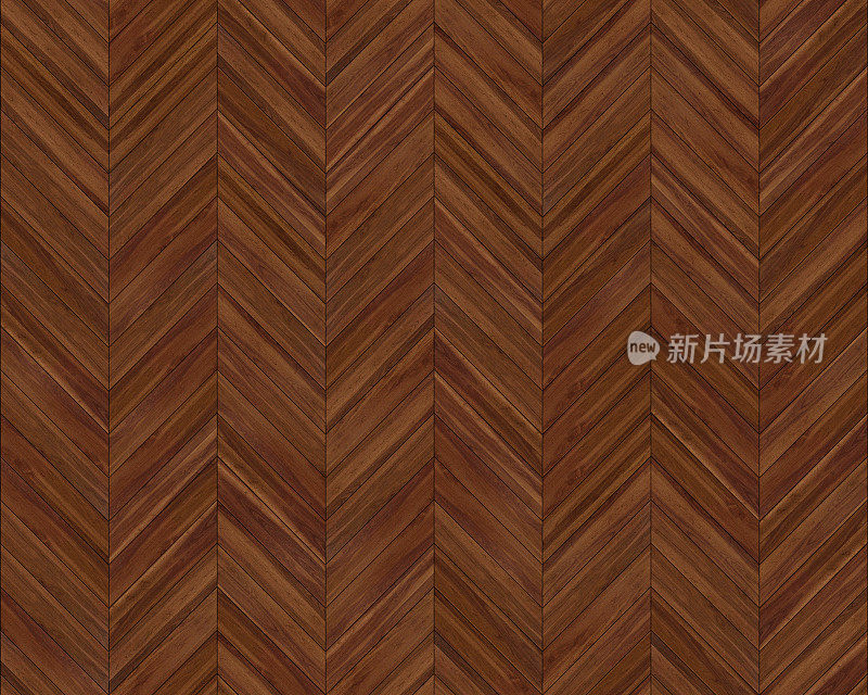 无缝人字形45度木材纹理。天然胡桃硬木或层压板图案。中等大小的木板。