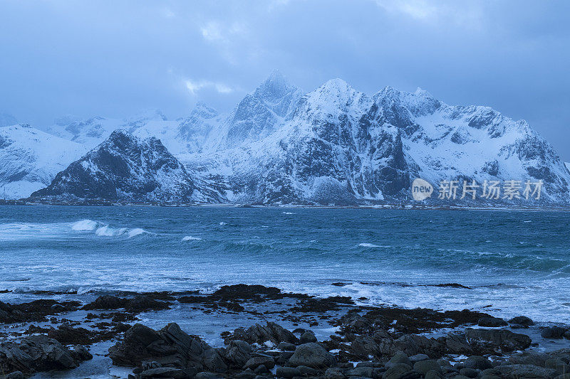 Haukland海滩的风景