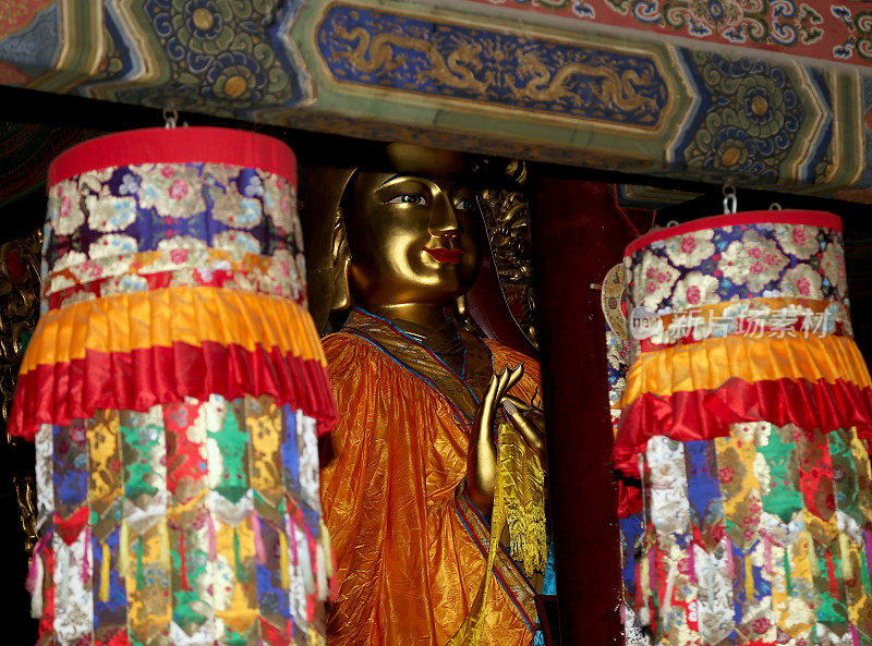 佛教寺庙。佛像——永和寺，北京，中国