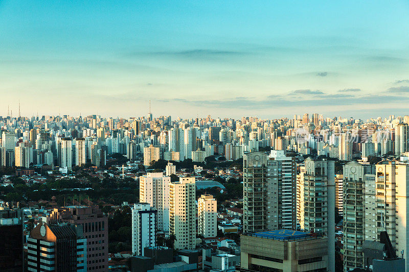 鸟瞰图圣保罗在巴西，南美