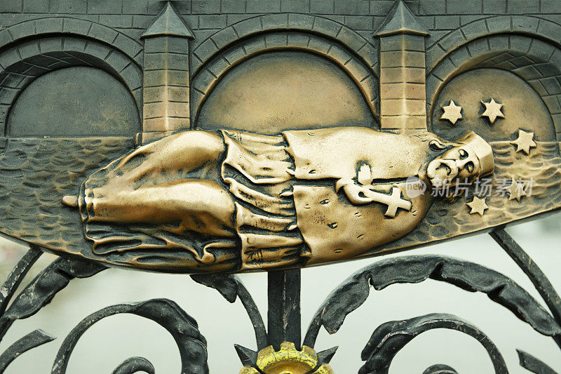 圣约翰的内波穆克Bas浮雕细节