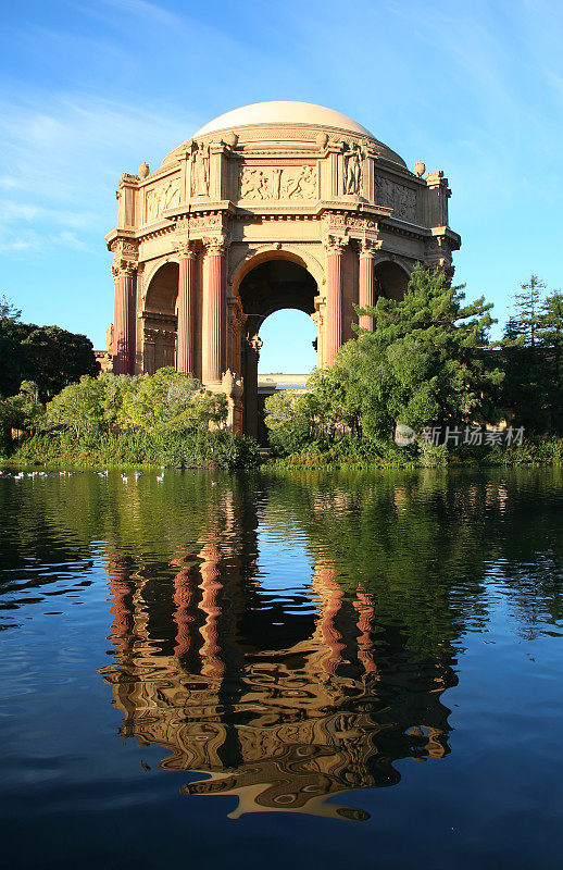 美术宫反射-旧金山，加利福尼亚