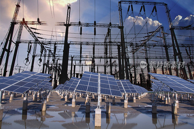 发电厂采用可再生太阳能和变电站