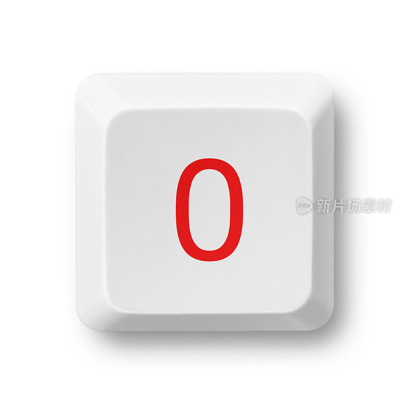 数字0对计算机键隔离白色