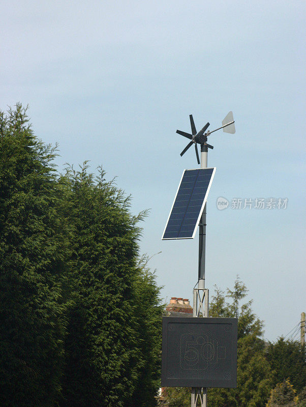 风力涡轮机和太阳能电池板