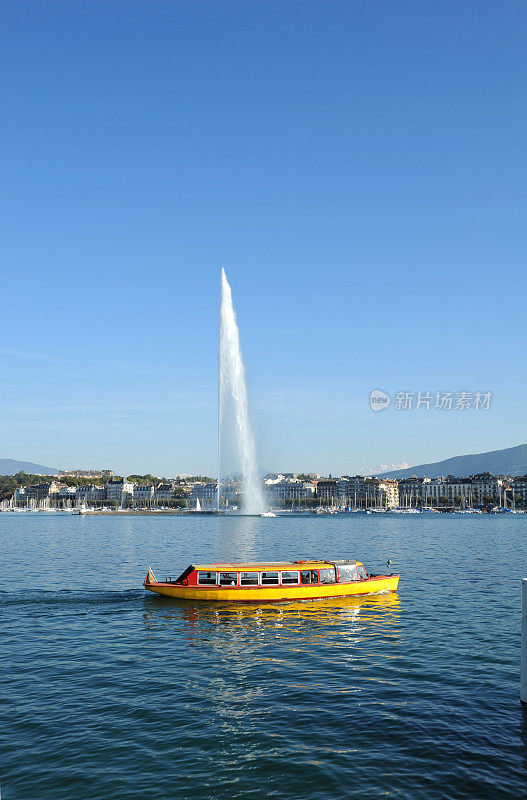 日内瓦湖喷泉和河巴士，瑞士