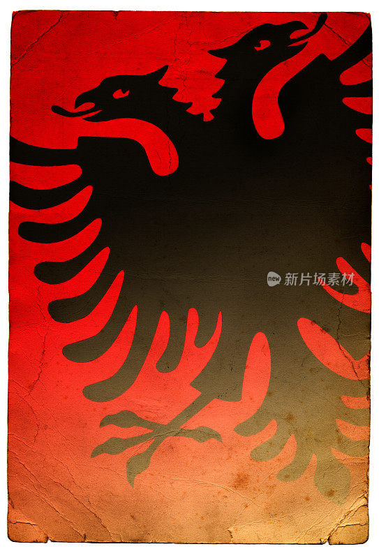 阿尔巴尼亚国旗细节