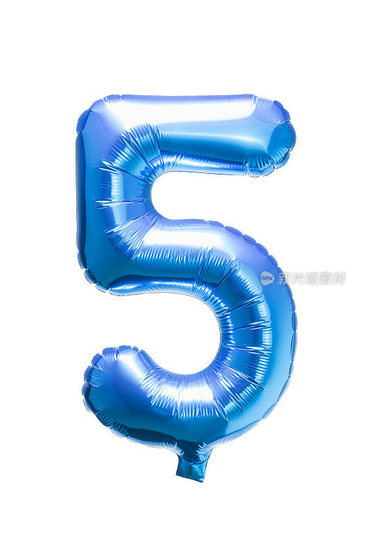 5号，5个蓝色氦气球