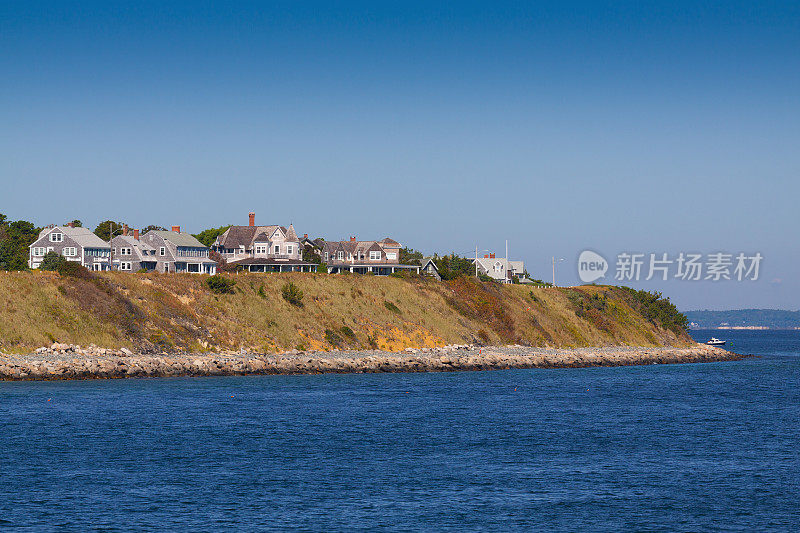 豪华的新英格兰海滨别墅，橡树崖，玛莎葡萄园岛，马萨诸塞州。