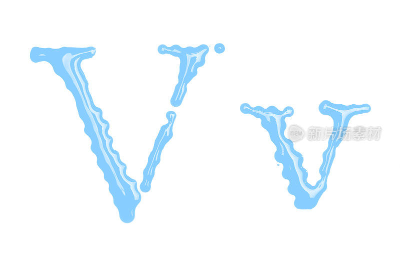 大写字母V和小写字母V由水组成