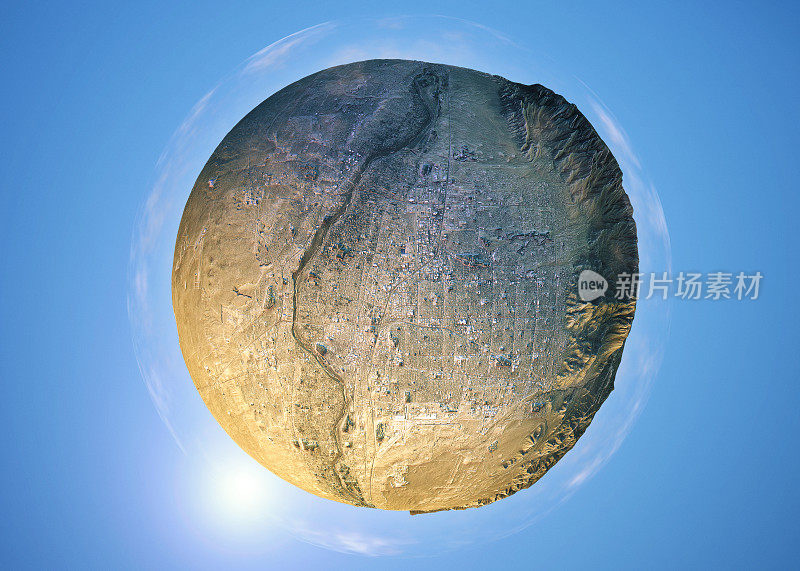 阿尔伯克基3D小行星360度球体全景图