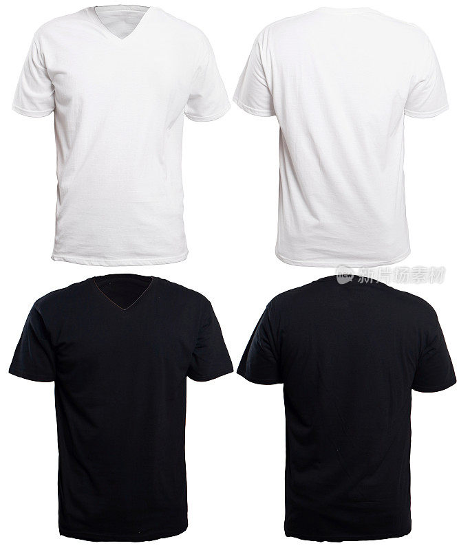 黑色和白色v领衬衫模型