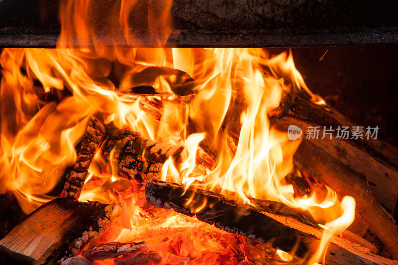 木火背景-壁炉