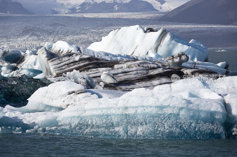 Jökulsárlón冰川泻湖与冰山，冰岛欧洲