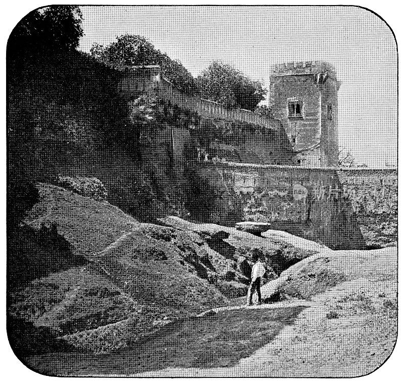 西班牙格拉纳达的阿尔罕布拉——19世纪