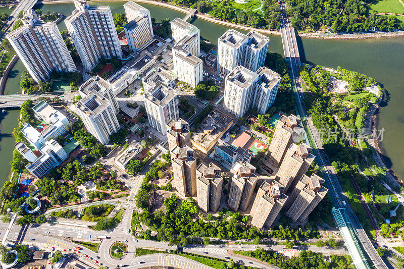 大埔市区住宅区鸟瞰图