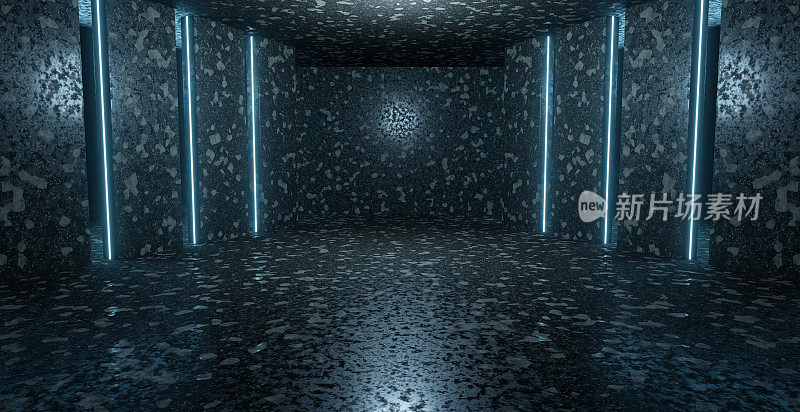 优雅和豪华的大理石CryptoSpace室内Crypto世界昏暗光滑旗帜背景壁纸3D渲染