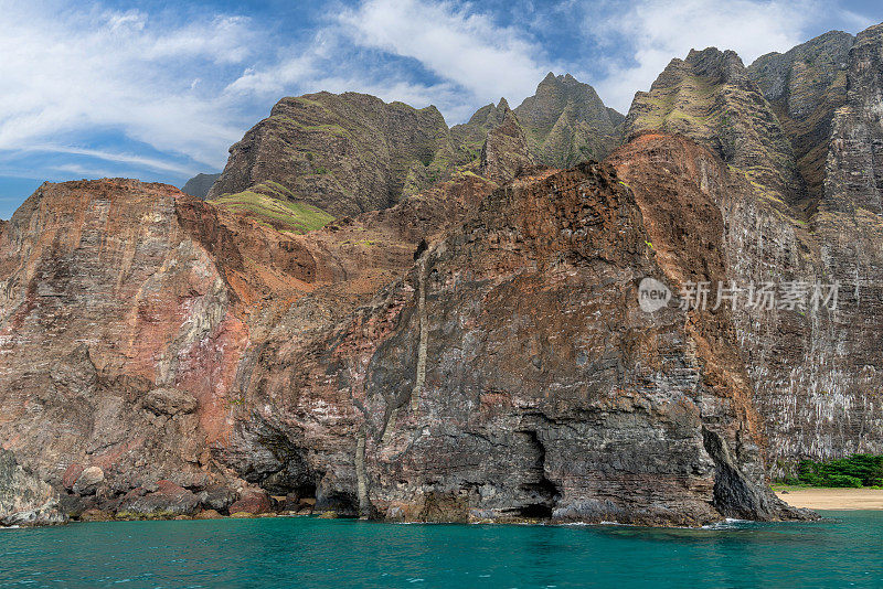 夏威夷考艾岛的纳帕利海岸