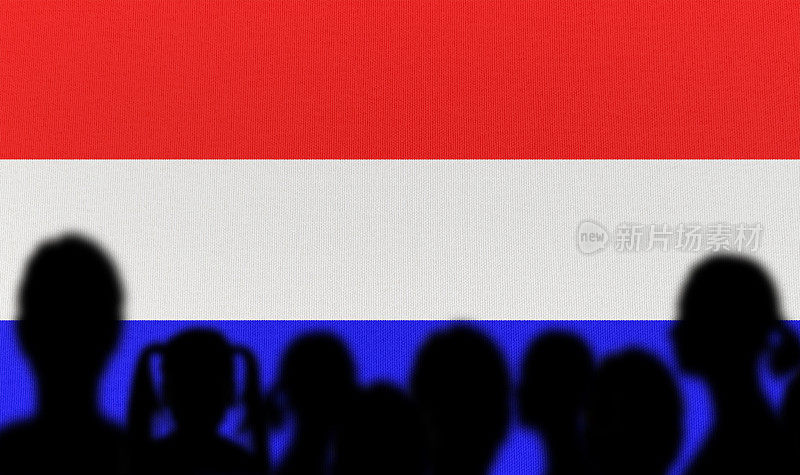卢森堡国旗剪影