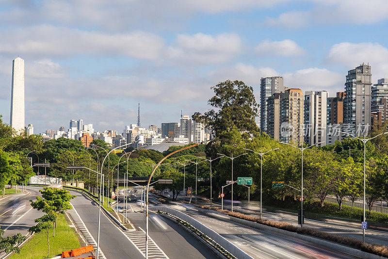 Ibirapuera公园Cityscape，圣保罗