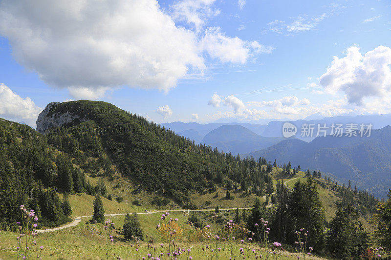 德国巴伐利亚州鲁波尔丁的Rauschberg山上美丽的秋景