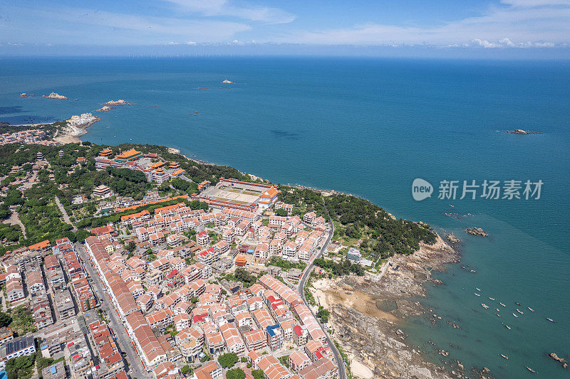 海上旅游圣地的中式宫殿建筑群