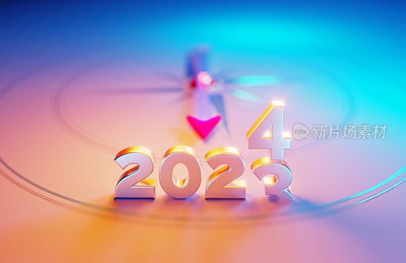 2024概念:指南针的箭头指向2024年