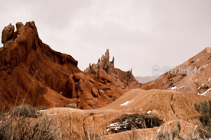 冬天，童话峡谷的全景