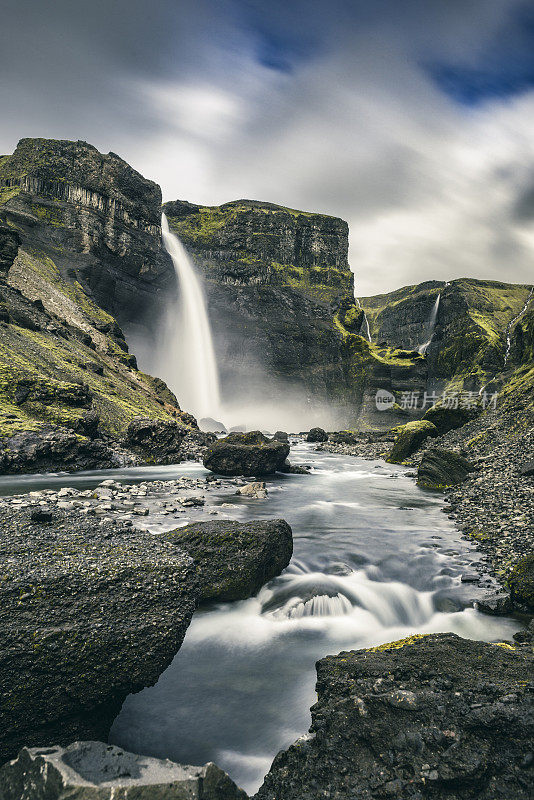 从冰岛的福萨河上观赏海弗斯瀑布